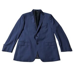 Calvin Klein Men's Navy Blue Blazer Sport Coat Wool Blend Size 46L